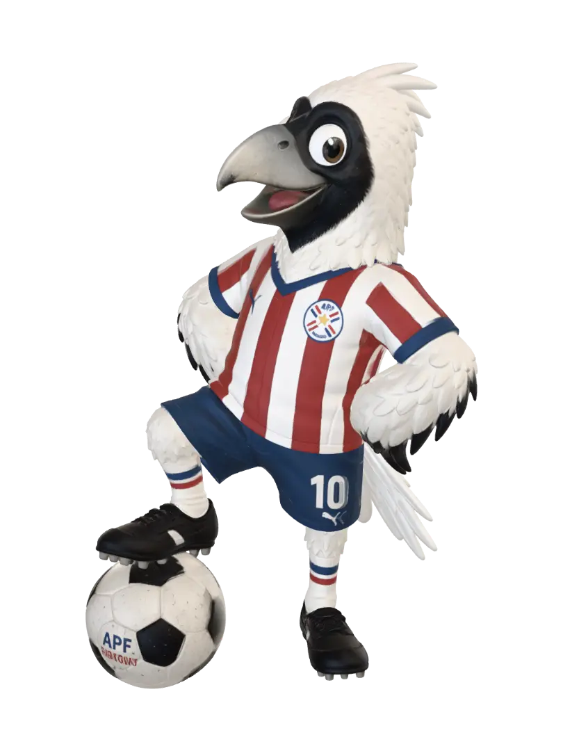 Paraguay's Feathery Striker 3D model, vytvořený pomocí AI