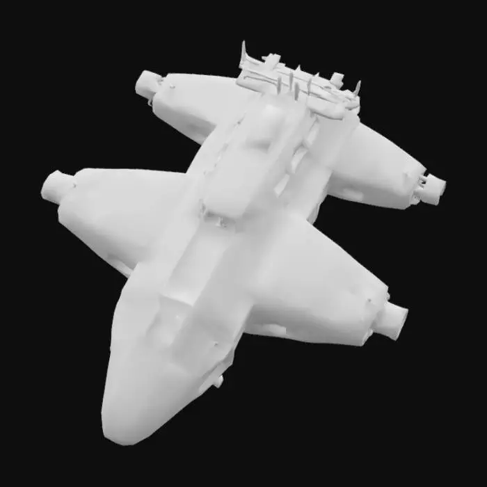 3D model for Ein Transport Raumschiff es sollte ehr 4 eckig sein und alt