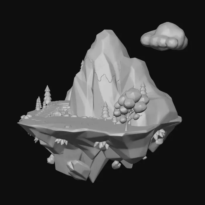 3D model for Floating Mountain Island