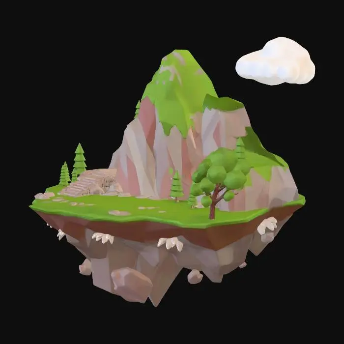 3D model for Floating Mountain Island