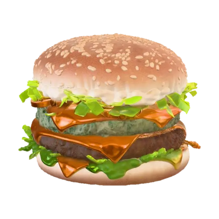 Double-Patty Cheeseburger - Gross 3D model, vytvořený pomocí AI
