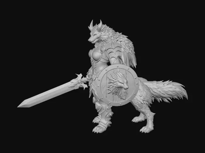 3D model for Wolf Warrior Blueprint