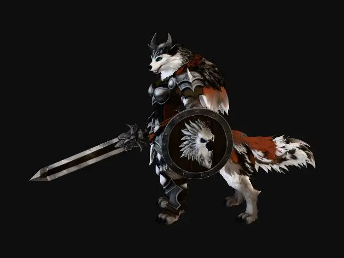 3D model for Wolf Warrior Blueprint