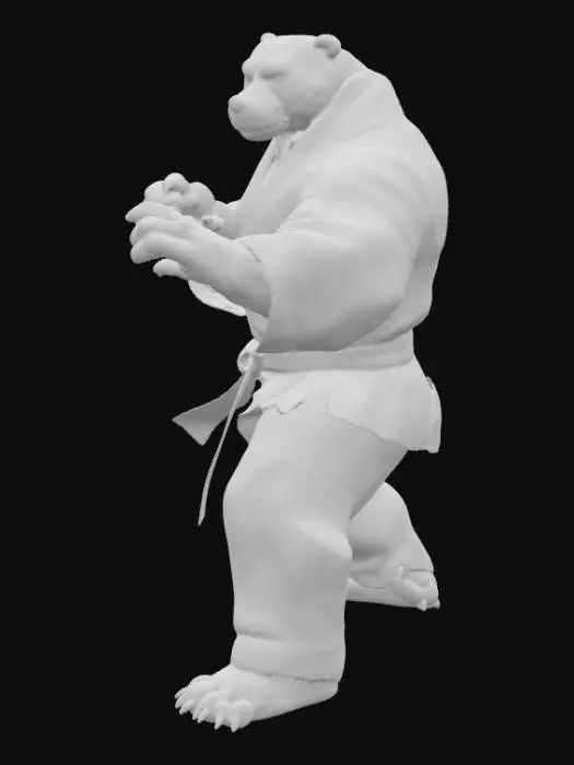 3D model for Karate Bear in Bamboo Forest