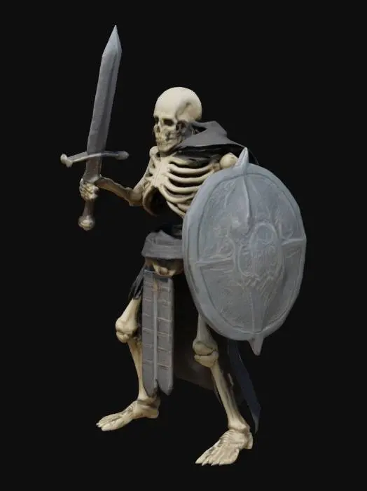 3D model for Skelettkrieger mit Schild und schwert