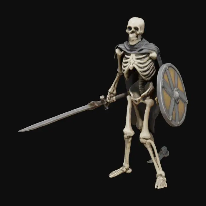 3D model for Skelettkrieger mit Schild und schwert