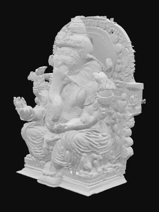 3D model for take the pic of lord ganesh as reference and make lord ganesh with white background. Detailed, high resolution, 4k