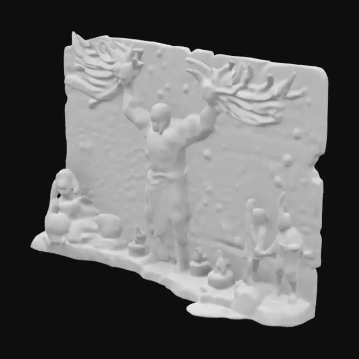 3D model for Wasch die Götzen von der Wand
Brenne die Lügen weg
Nimm von Göttern, was sie wollen
Und was zu Recht dir gebührt, schrei
Deus
Magnus
Niger
Quoniam
Deus
Magnus
Niger
Quoniam
The writing's on the wall and there'll be hell to pay
The gods you knew before are dying anyway (they'll never find us)
They took our night away (they'll never find us)
They took our night away (they'll never find us)
They took our night away (they'll never find us)
Götterdämmerung