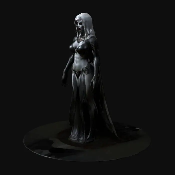 3D model for Brian Pulido's Lady Death from the comic book Lady Death. African American, beautiful, gorgeous body, Dystopian. Ultra Realistic, style. A_pose. Highly detailed. 