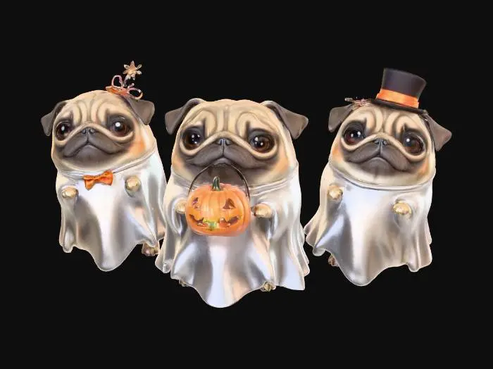 3D model for Pug Ghost Trio