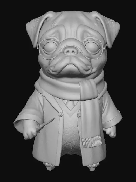 3D model for Magical Pug Wizard, #Halloween2025#