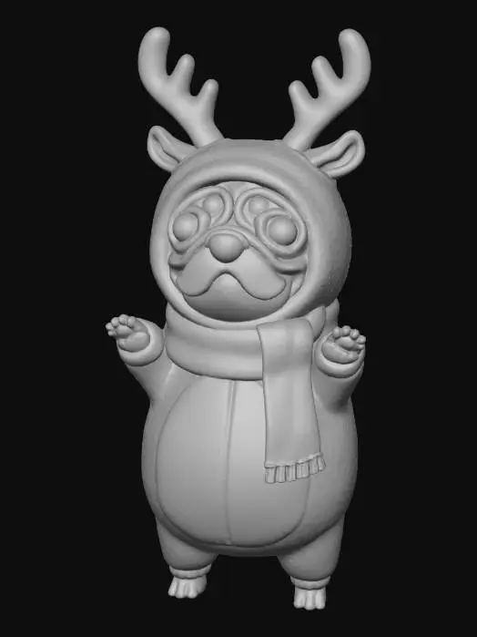 3D model for Rudolph Pug, #Christmas2025#