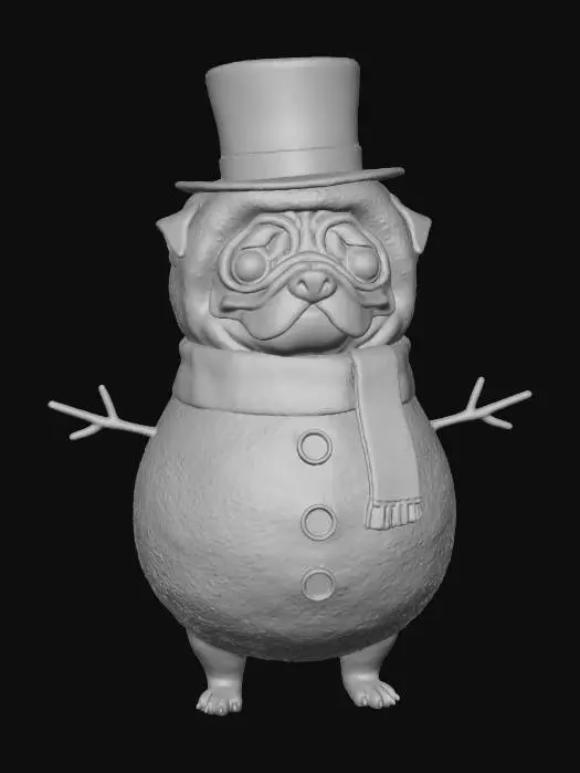 3D model for Pug snowman, #Christmas2025#