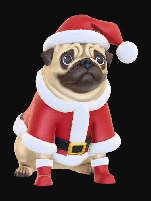 3D model for Santa Pug, #Christmas2025#