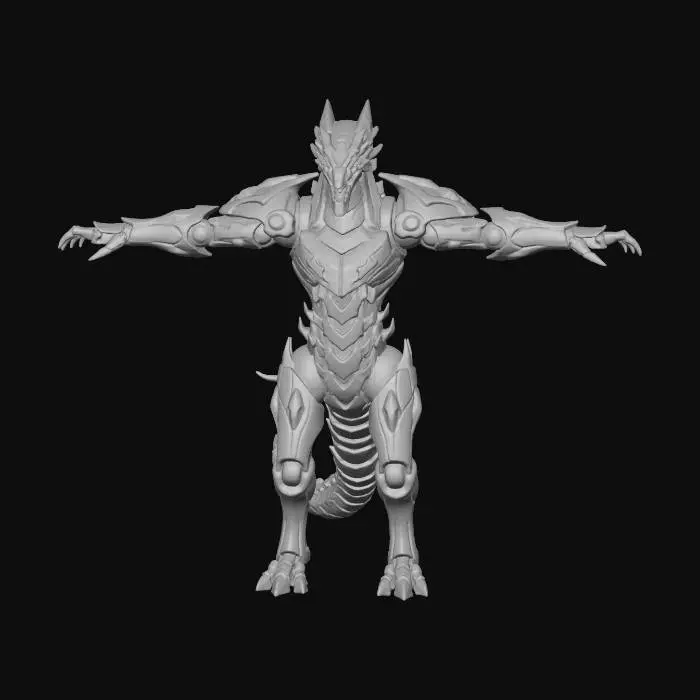 3D model for Cybernetic Dragon Warrior