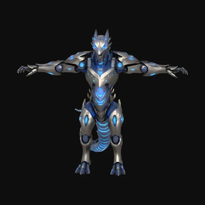 3D model for Cybernetic Dragon Warrior