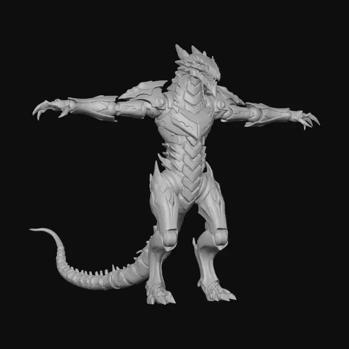 3D model for Cybernetic Dragon Warrior