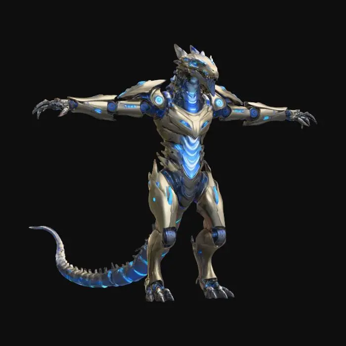 3D model for Cybernetic Dragon Warrior