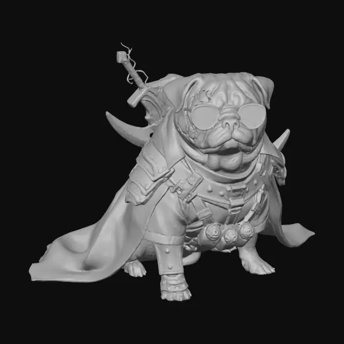 3D model for Cool Pug Warrior