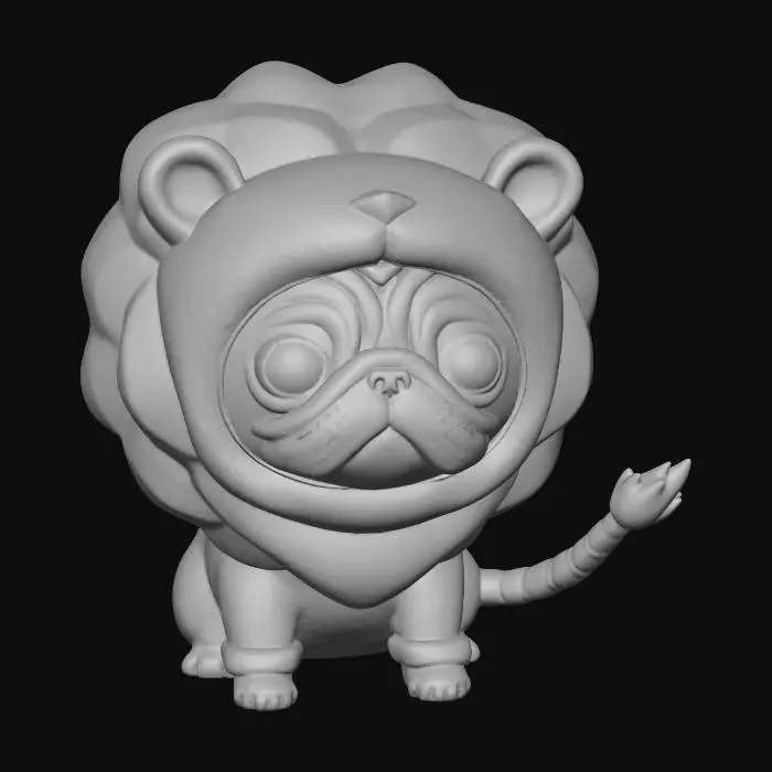 3D model for Pug in Lion's Garb