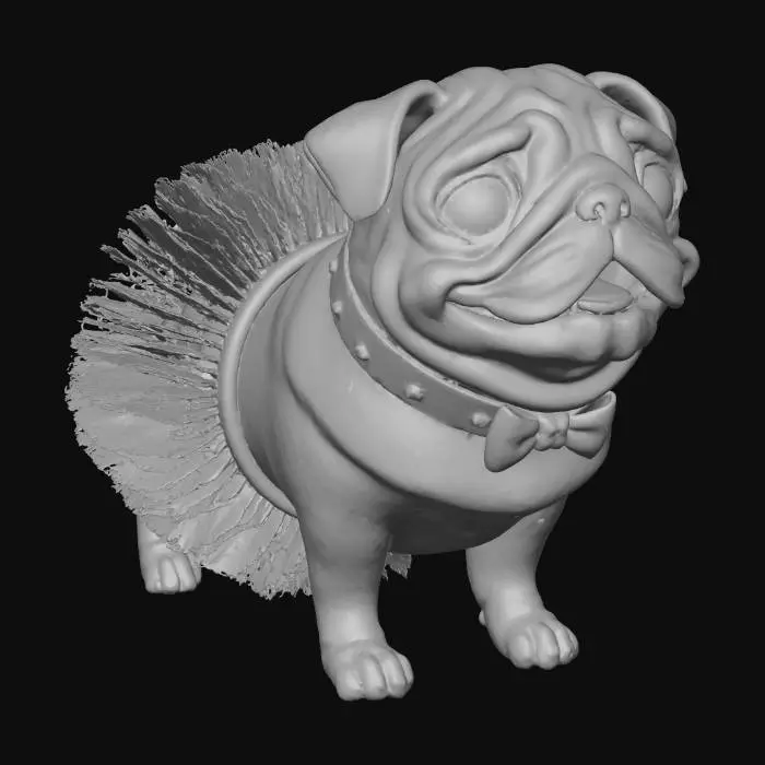 3D model for a cute pug wearing a tutu