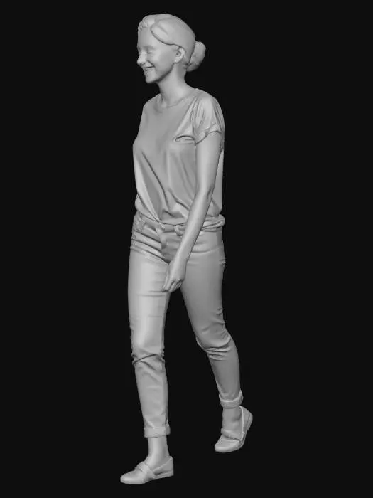 3D model for Casual Stride in White Tee and Jeans