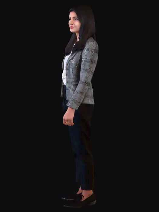 3D model for Professional Woman in Plaid Blazer