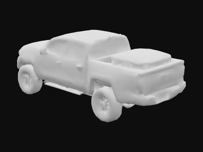 3D model for The toyota tacoma truck has a nice polished texture, the main colour of the car is white and the handles and wheels are black, adjust colours accordingly to real life trucks, in the trunk add some boxes of luggage, colour them accordingly.
make this super polished and fancy