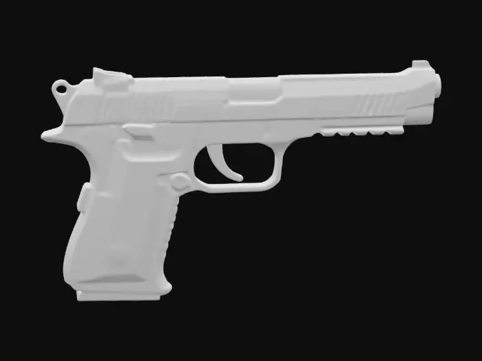 3D model for "A detailed toy model of a Beretta-style handgun for 3D printing or display. Features a sleek, semi-automatic design with a smooth grip, trigger guard, and slide details. Includes an orange safety tip, detachable magazine, and optional engraving. Optimized for easy assembly, lightweight, and durable—perfect for cosplay, collections, or display. Non-functional and safe, with a realistic yet toy-like aesthetic."

