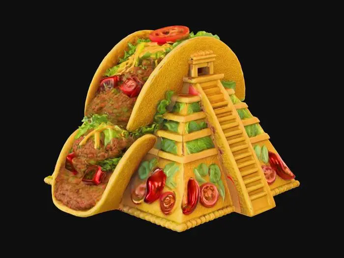 3D model for Taco_Pyramid,#food#