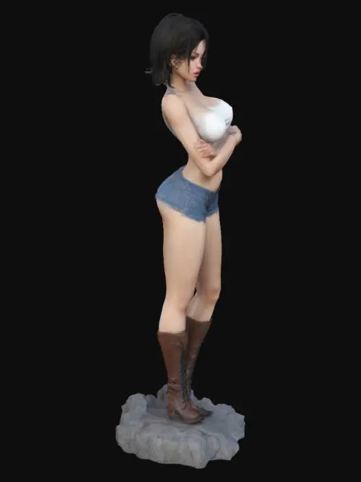 3D model for Girl in miniskirt