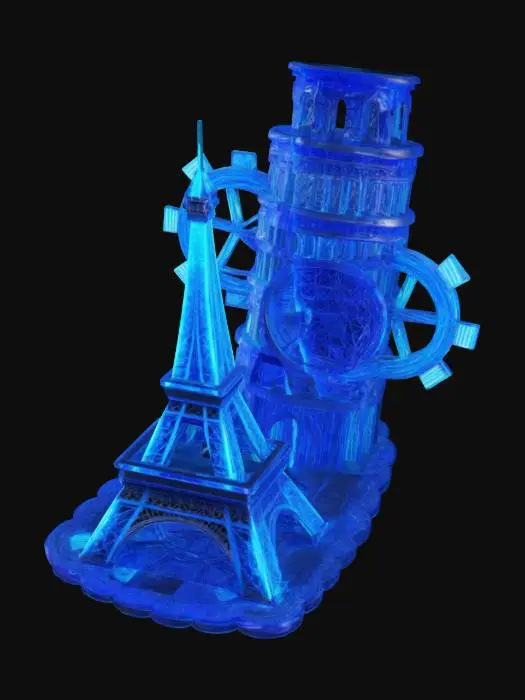 3D model for Eiffel tower_Paris_Tower_Pisa