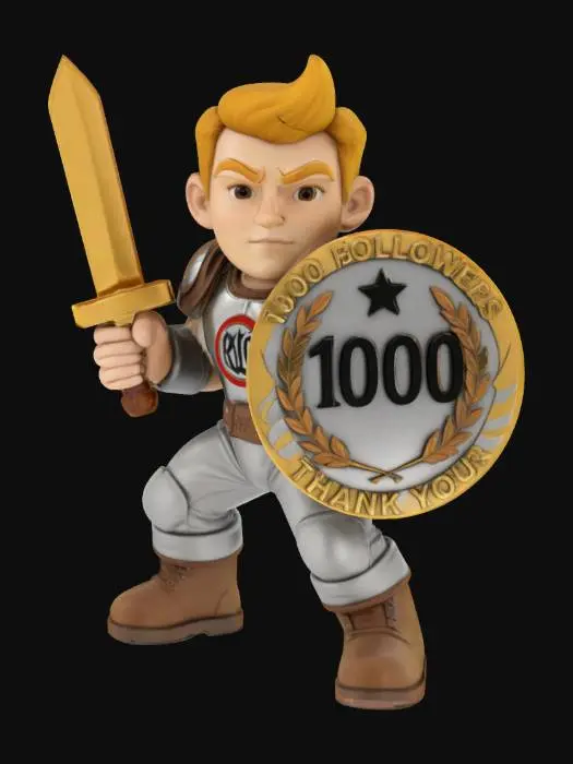 3D model for 1000_Followers_Thank _you