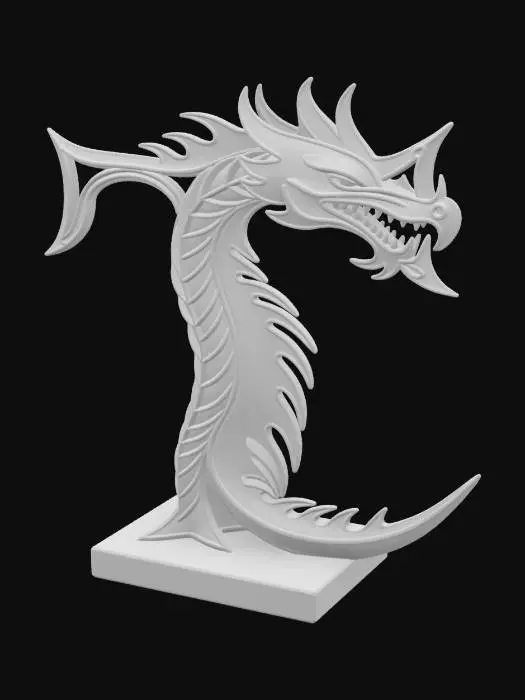 3D model for Dragon_Letter_T