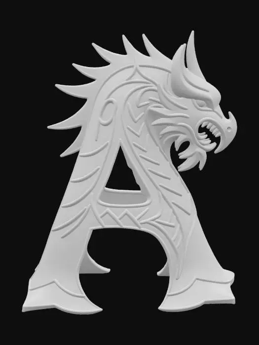 3D model for Dragon_Letter_A