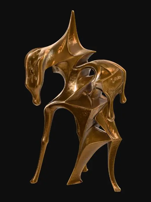 3D model for The_Dream _of _Time  (A Dalí-inspired sculpture blending time, dream, and reality into a surreal form)