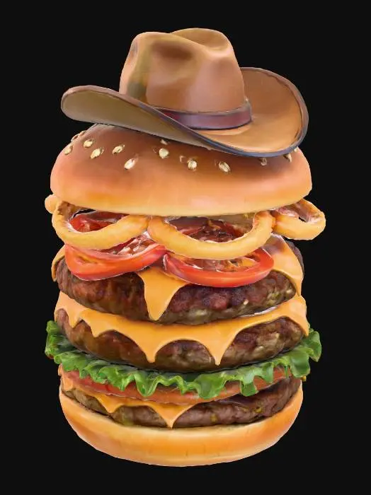 3D model for Western_Cowboy_Burger,#food#