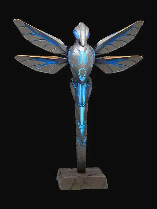 3D model for Cyber_Dragonfly_Guard_totem