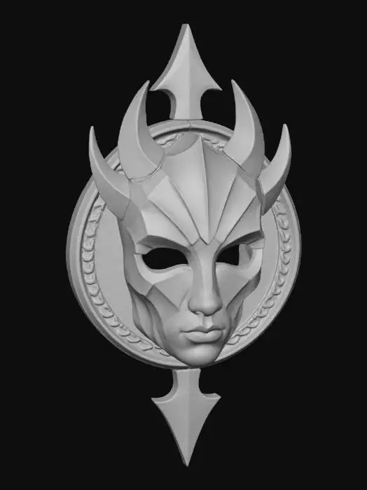 3D model for Fractured Mask
"A cubist fractured mask emblem inspired by Picasso, sharp geometric shards, bold contrast, circular gothic border. #Legacy #TDITOM"