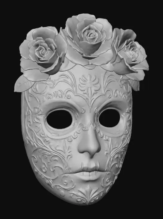 3D model for Rose_Adorned_Catrina_