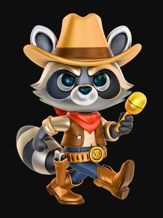 3D model for cowboy_racoon