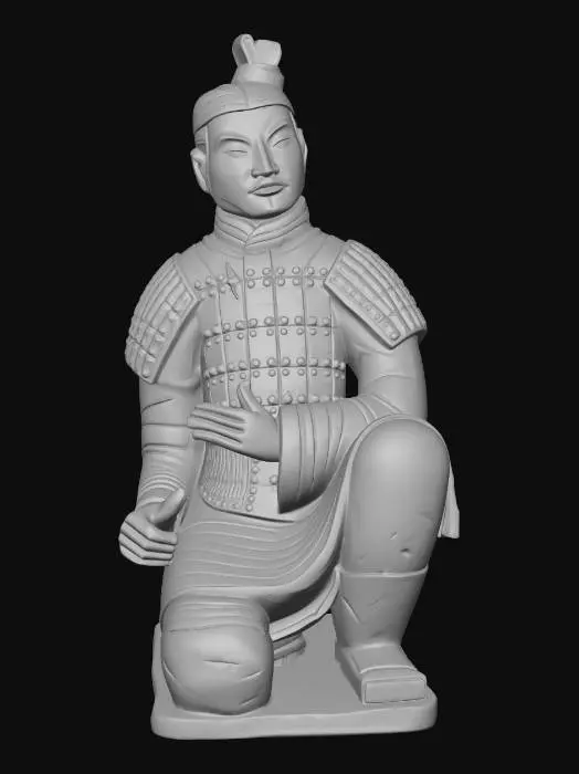 3D model for Terracotta Warrior Kneeling Statue