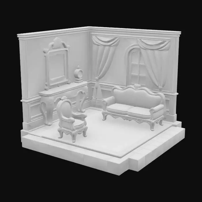 3D model for Baroque Salon _Year_1740