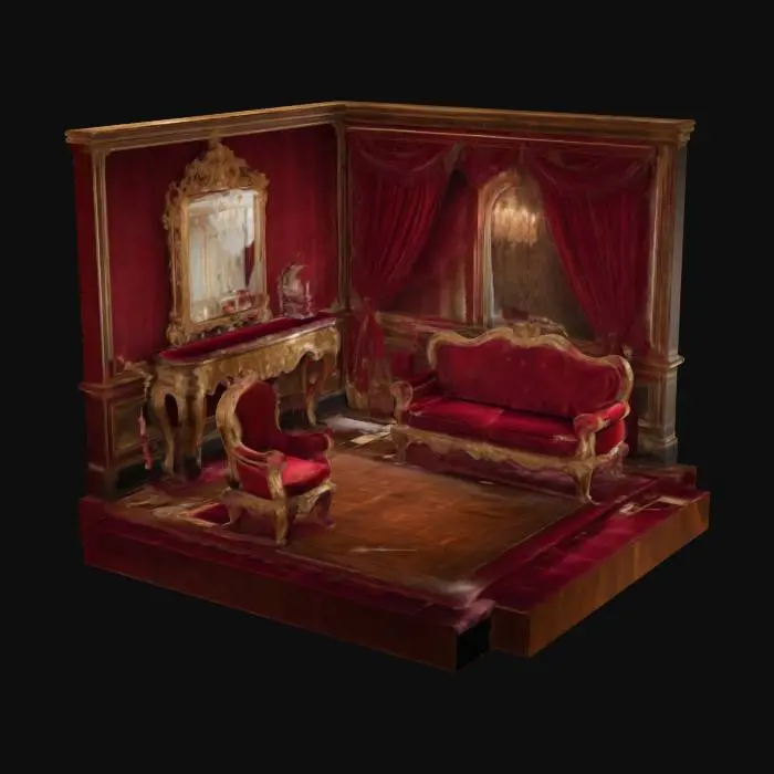 3D model for Baroque Salon _Year_1740