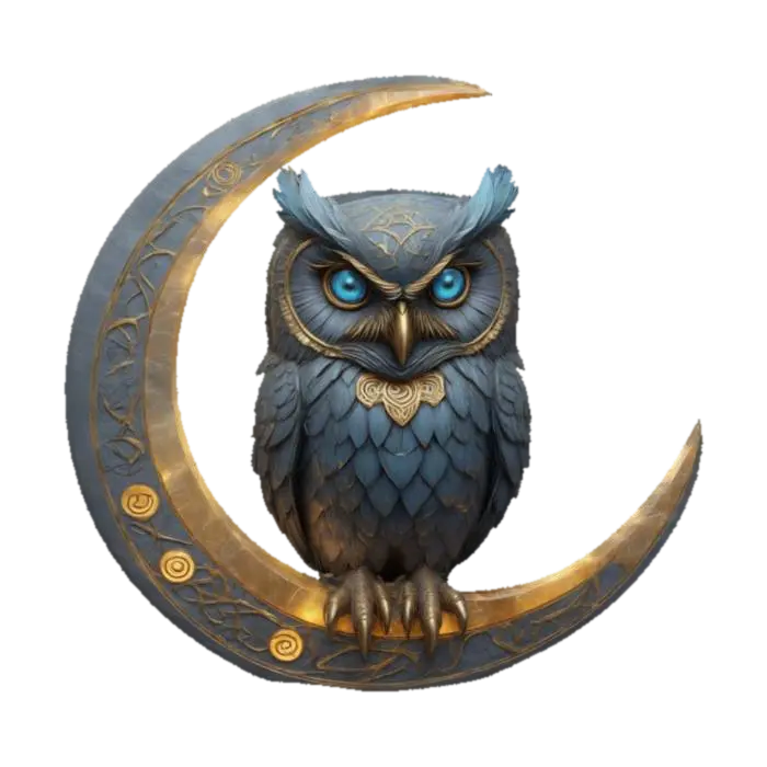 Owl - Rune 3D model, vytvořený pomocí AI