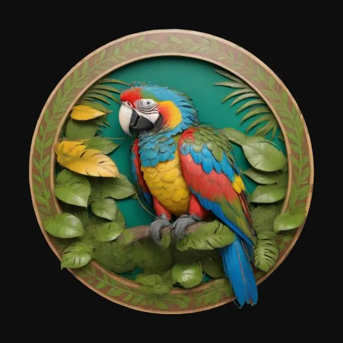 3D model for macaw perched