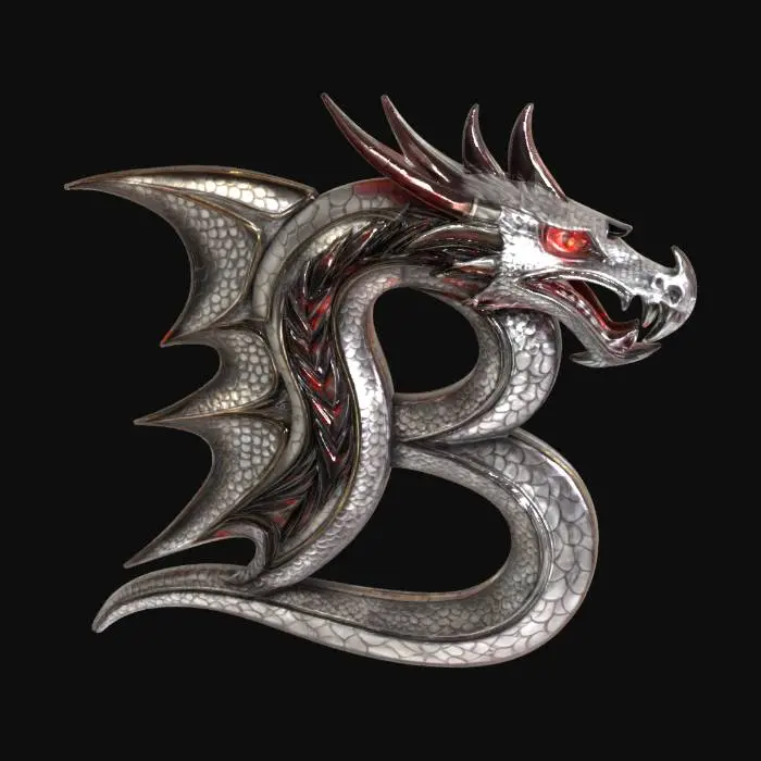 3D model for Dragon_Letter_B