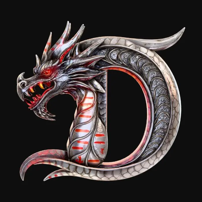 3D model for Dragon_Letter_D