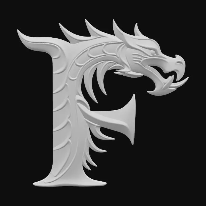 3D model for Dragon_Letter_F
