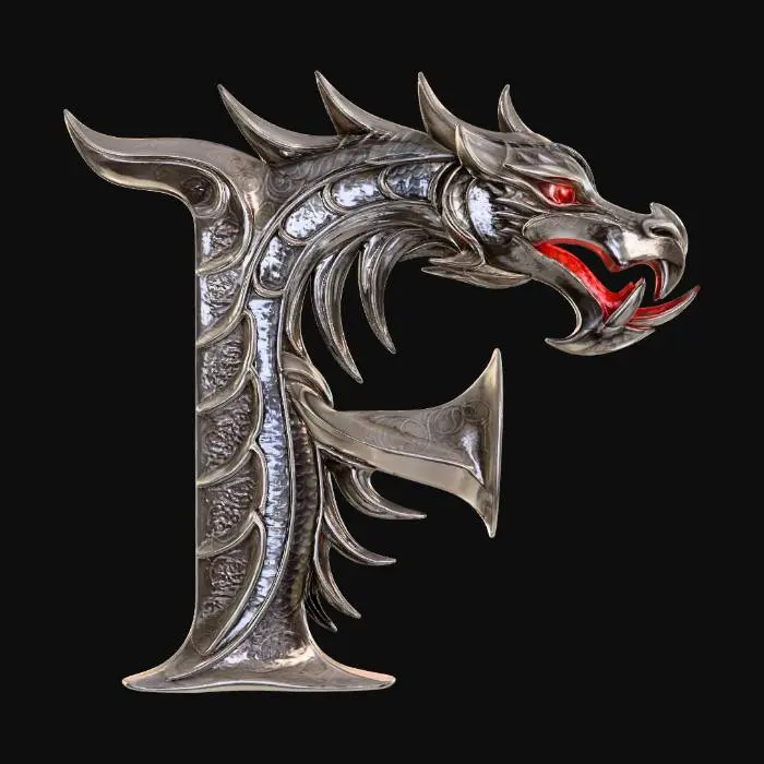 3D model for Dragon_Letter_F